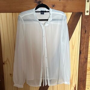 GAP Sheer White Blouse